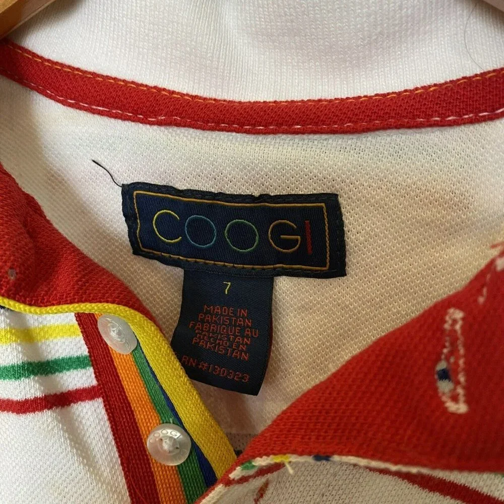kids coogi longsleeve shirt Collared Polo Style Layered Look‎ Sleeves Rainbow 7